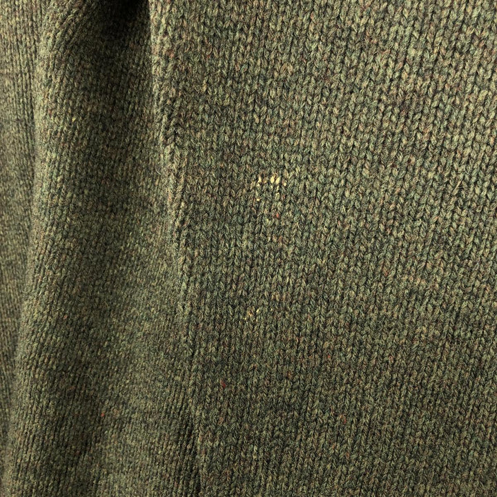2000'S Eddie Bauer Lambswool Knit Sweater, Men's Size Medium Lamb wool Khaki type sage green Vintage Second Hand