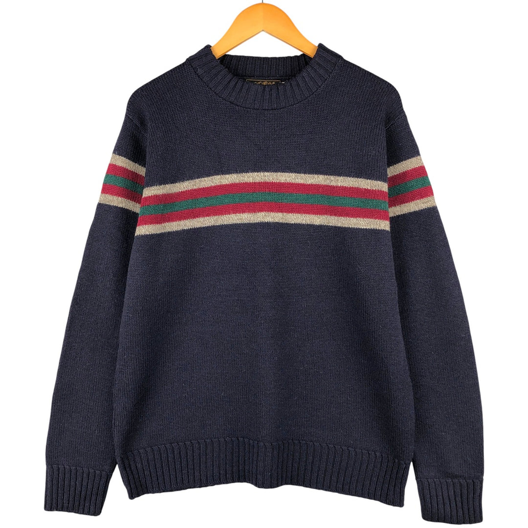 90'S Eddie Bauer black tag wool knit sweater, Made in USA, Men's XL, Vintage wool navy blue type Vintage Second Hand
