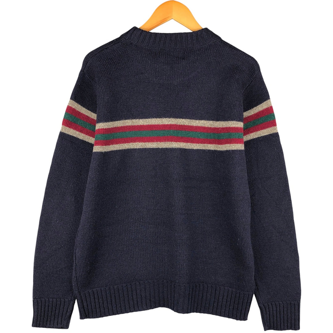 90'S Eddie Bauer black tag wool knit sweater, Made in USA, Men's XL, Vintage wool navy blue type Vintage Second Hand