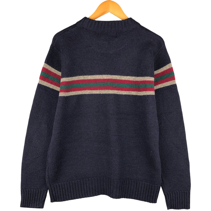 90'S Eddie Bauer black tag wool knit sweater, Made in USA, Men's XL, Vintage wool navy blue type Vintage Second Hand