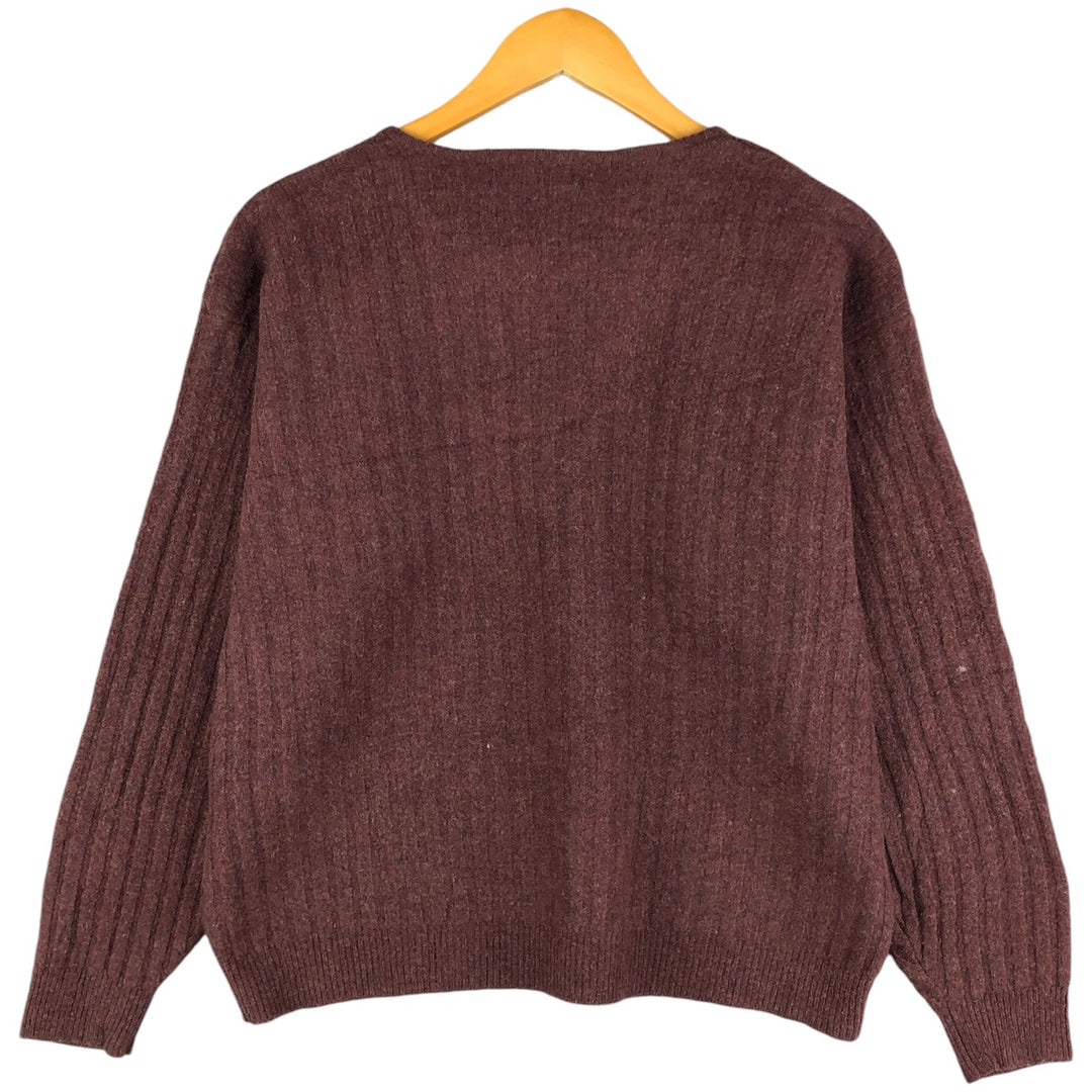 Brooks Brothers Est. 1818 Ribbed Henley Lambswool Knit Sweater, Men's Size L Lamb wool burgundy type Vintage Second Hand