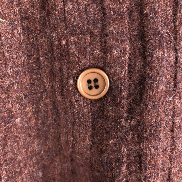 Brooks Brothers Est. 1818 Ribbed Henley Lambswool Knit Sweater, Men's Size L Lamb wool burgundy type Vintage Second Hand