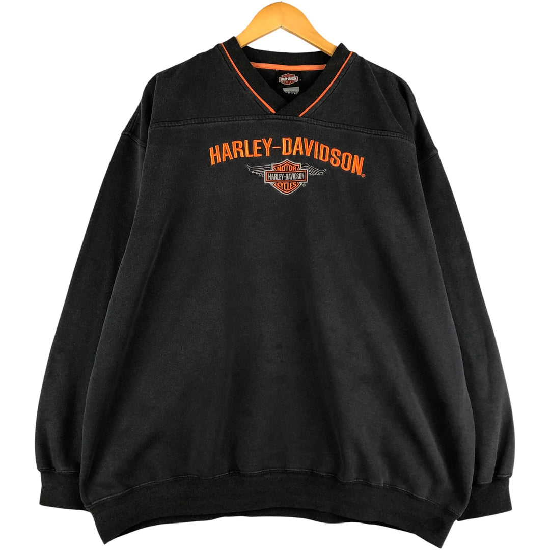 Harley-Davidson V-neck Advertising Sweatshirt, Men's XXL unclear black type Vintage Second Hand