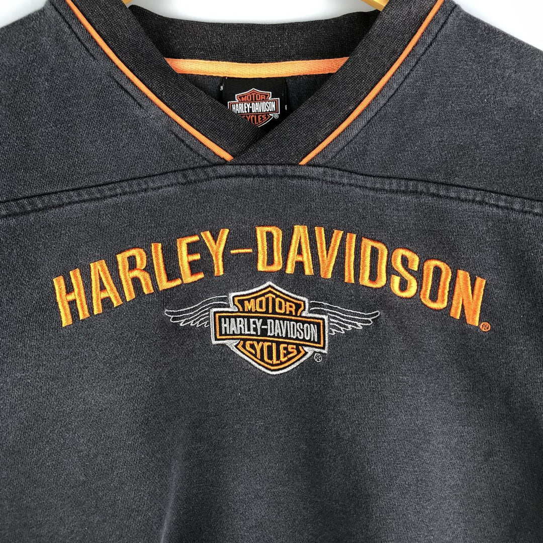 Harley-Davidson V-neck Advertising Sweatshirt, Men's XXL unclear black type Vintage Second Hand