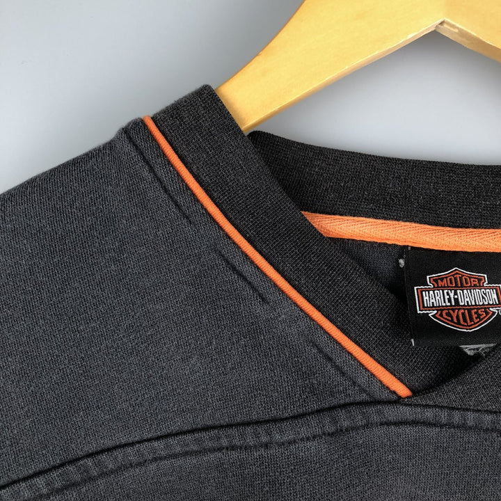 Harley-Davidson V-neck Advertising Sweatshirt, Men's XXL unclear black type Vintage Second Hand