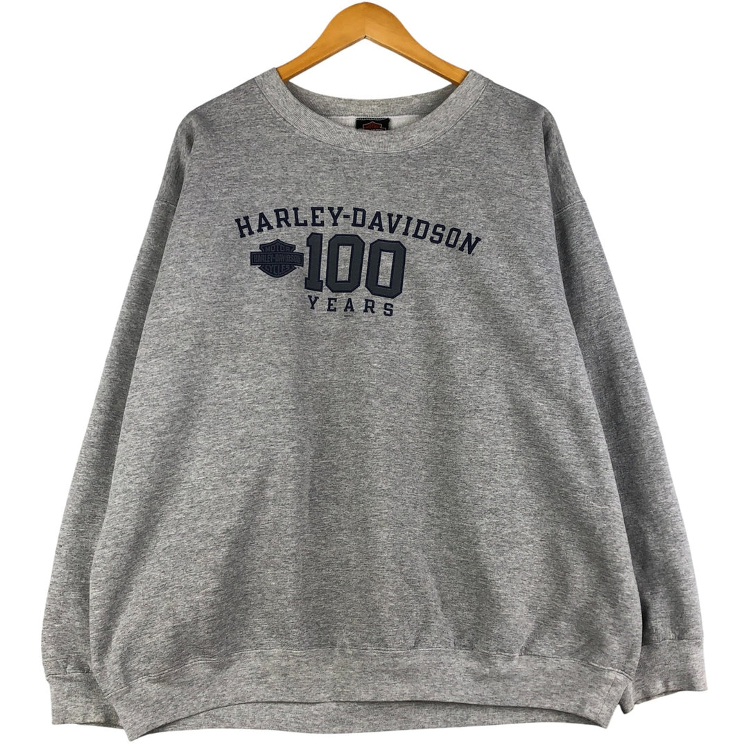 2000'S Harley-Davidson Fire Pattern Advertising Sweatshirt, Men's XXL unclear gray type Vintage Second Hand