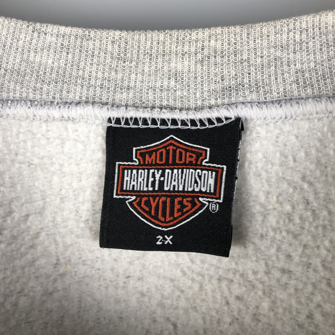 2000'S Harley-Davidson Fire Pattern Advertising Sweatshirt, Men's XXL unclear gray type Vintage Second Hand