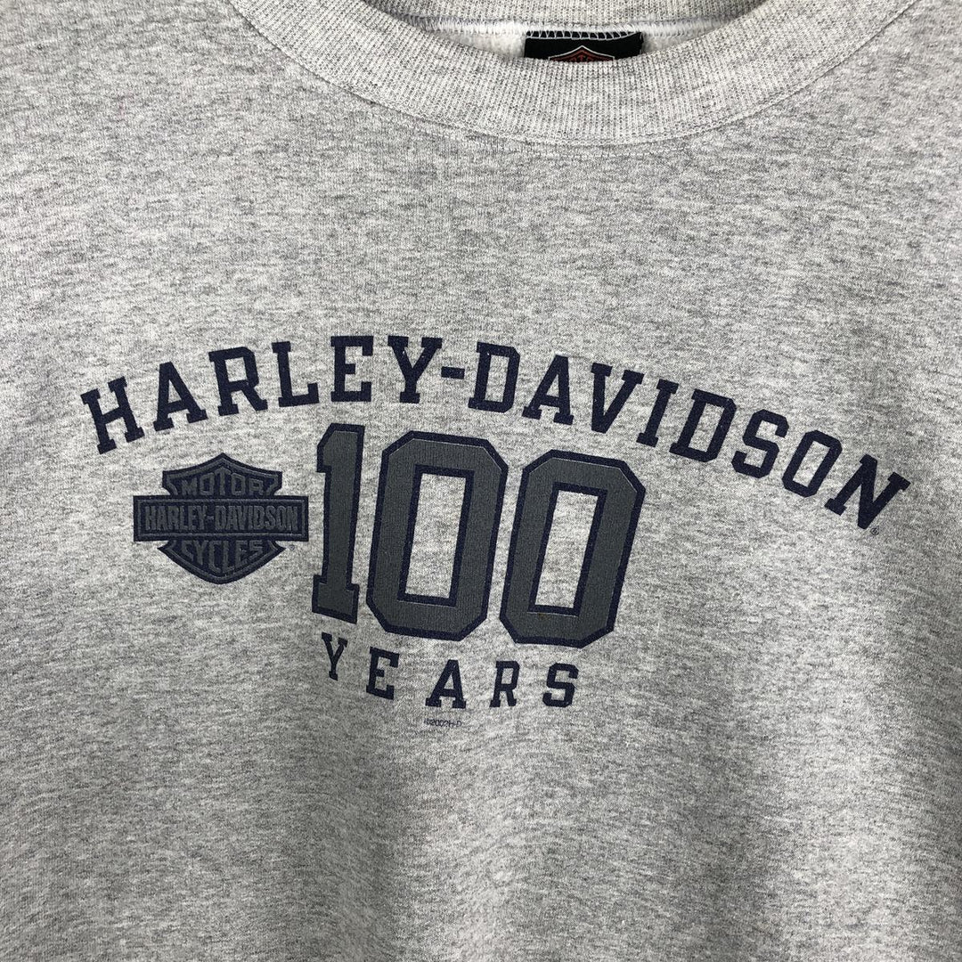 2000'S Harley-Davidson Fire Pattern Advertising Sweatshirt, Men's XXL unclear gray type Vintage Second Hand