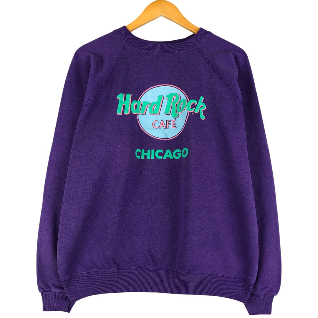 80's Hanes Blue Tag Hard Rock Cafe Advertising Sweatshirt Trainer Made in USA Men's XL cotton purple type Vintage Second Hand