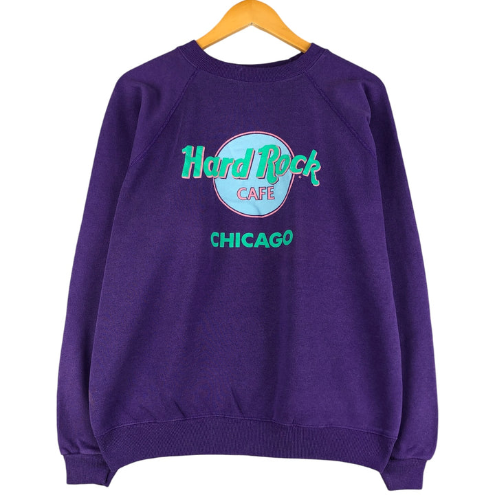 80's Hanes Blue Tag Hard Rock Cafe Advertising Sweatshirt Trainer Made in USA Men's XL cotton purple type Vintage Second Hand