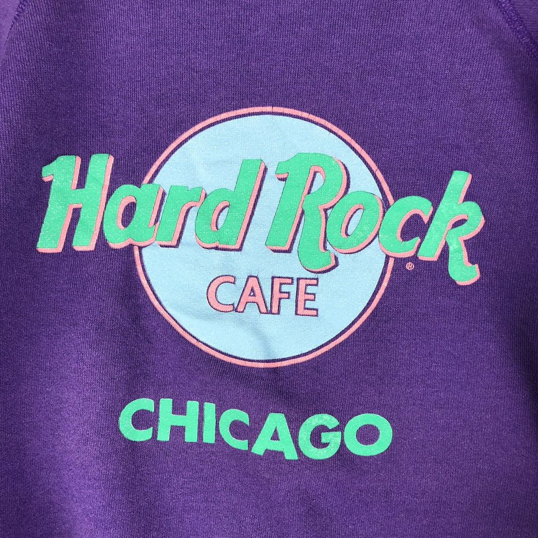 80's Hanes Blue Tag Hard Rock Cafe Advertising Sweatshirt Trainer Made in USA Men's XL cotton purple type Vintage Second Hand