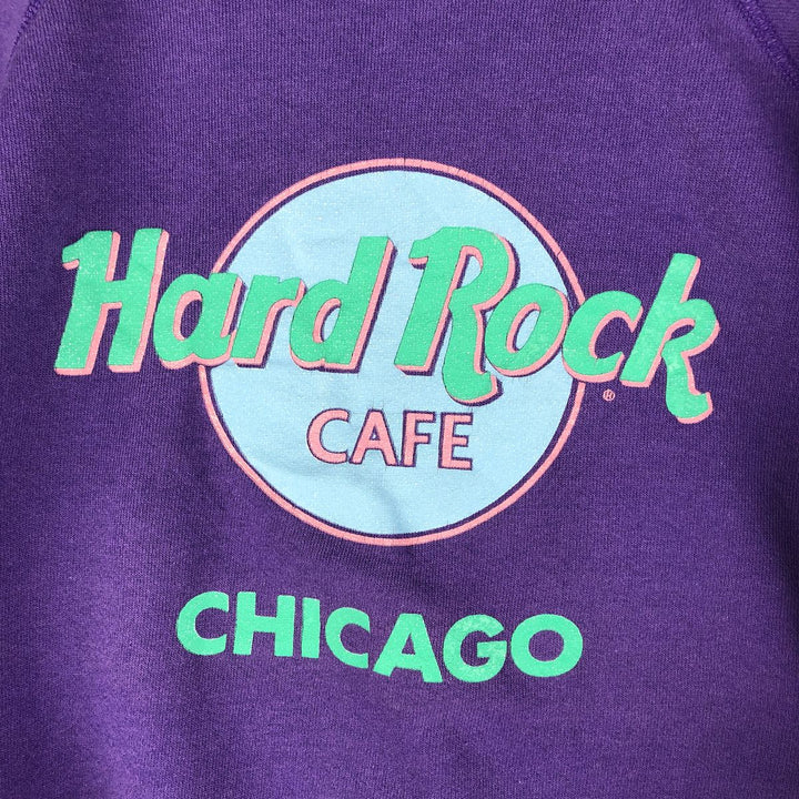 80's Hanes Blue Tag Hard Rock Cafe Advertising Sweatshirt Trainer Made in USA Men's XL cotton purple type Vintage Second Hand