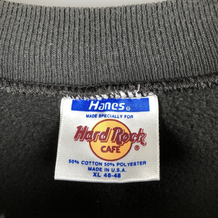 HARD ROCK CAFE Advertising Sweatshirt, Made in USA, Men's XL cotton black type Vintage Second Hand