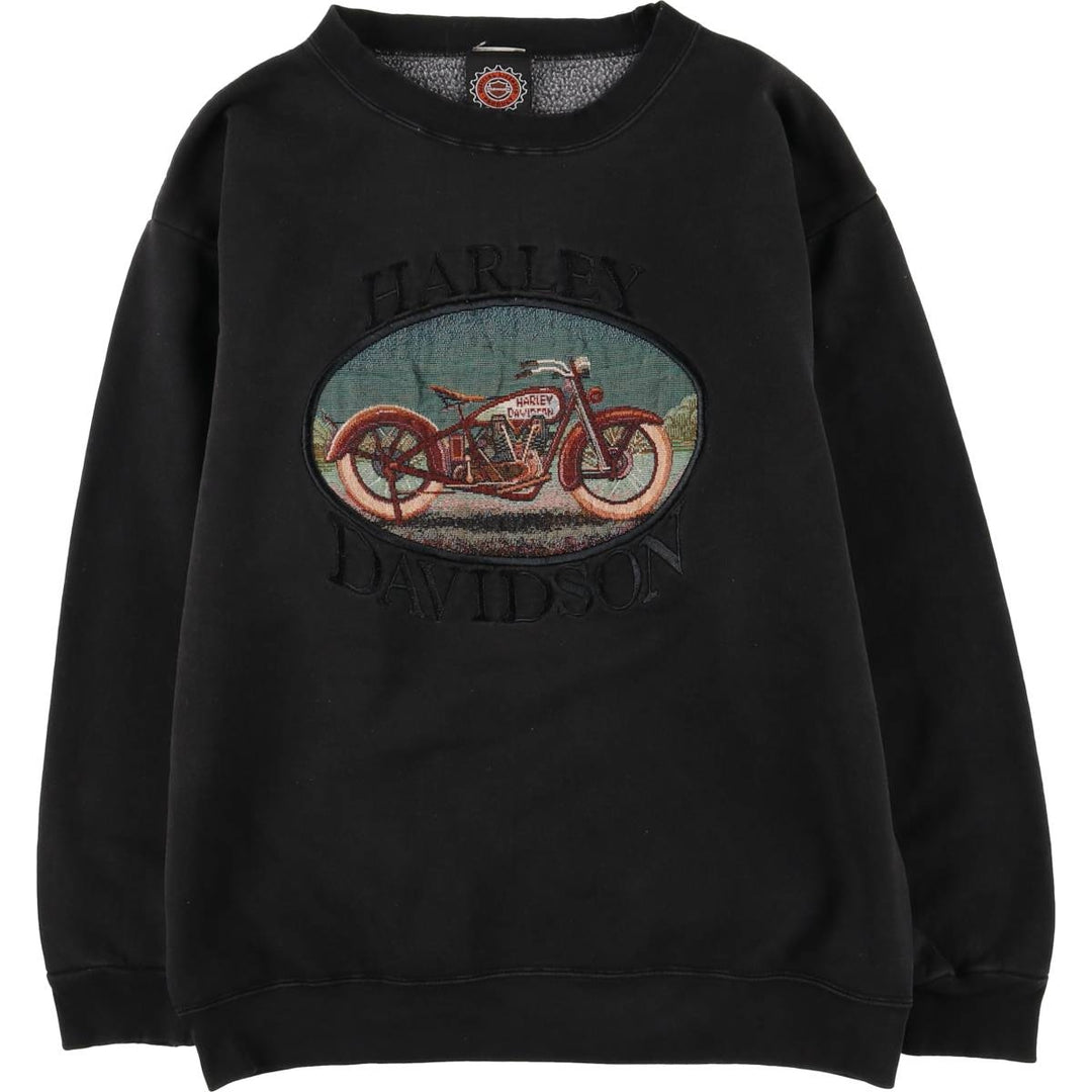 Vintage 90'S Harley-Davidson Advertising Sweatshirt, Men's Size Medium cotton Charcoal Vintage Second Hand