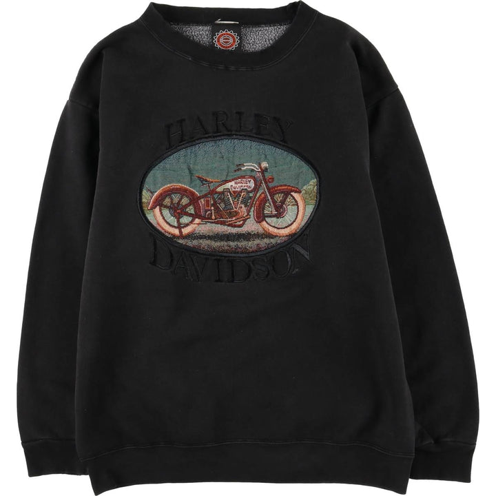 Vintage 90'S Harley-Davidson Advertising Sweatshirt, Men's Size Medium cotton Charcoal Vintage Second Hand