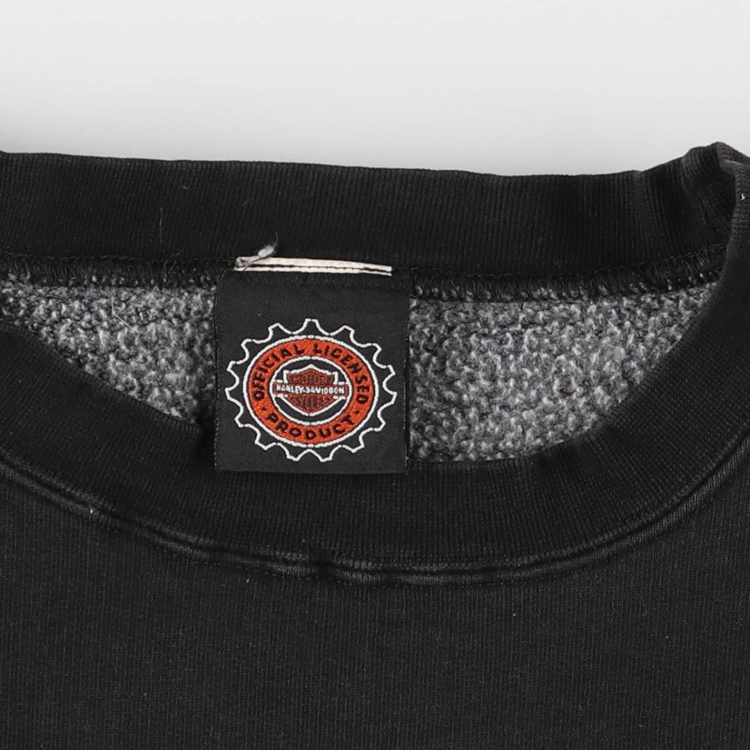 Vintage 90'S Harley-Davidson Advertising Sweatshirt, Men's Size Medium cotton Charcoal Vintage Second Hand