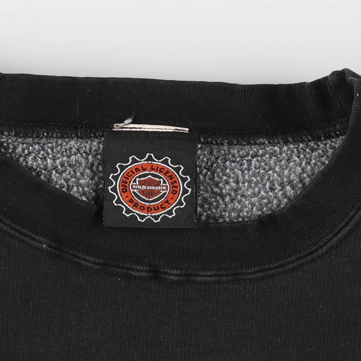 Vintage 90'S Harley-Davidson Advertising Sweatshirt, Men's Size Medium cotton Charcoal Vintage Second Hand