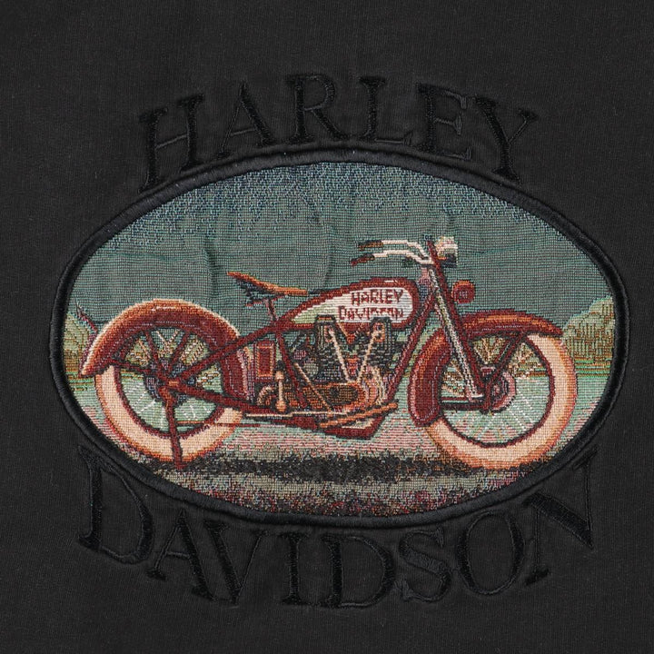 Vintage 90'S Harley-Davidson Advertising Sweatshirt, Men's Size Medium cotton Charcoal Vintage Second Hand