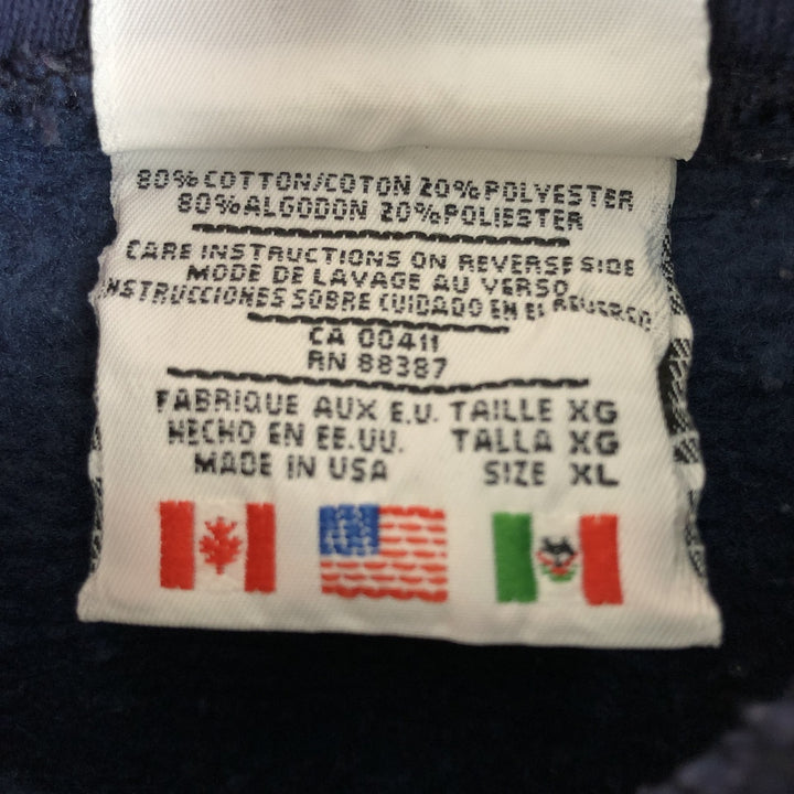 Vintage 90'S adidas Trefoil logo sweatshirt pullover hoodie, Made in USA, Men's XL cotton Navy blue Vintage Second Hand