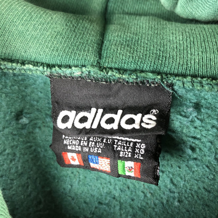 Vintage 90'S adidas Trefoil logo sweatshirt pullover hoodie, Made in USA, Men's XL cotton green type Vintage Second Hand