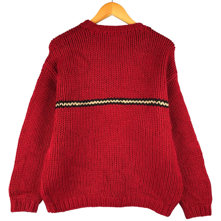 Vintage 90'S J.Crew wool knit sweater, size M, men's wool red type Vintage Second Hand