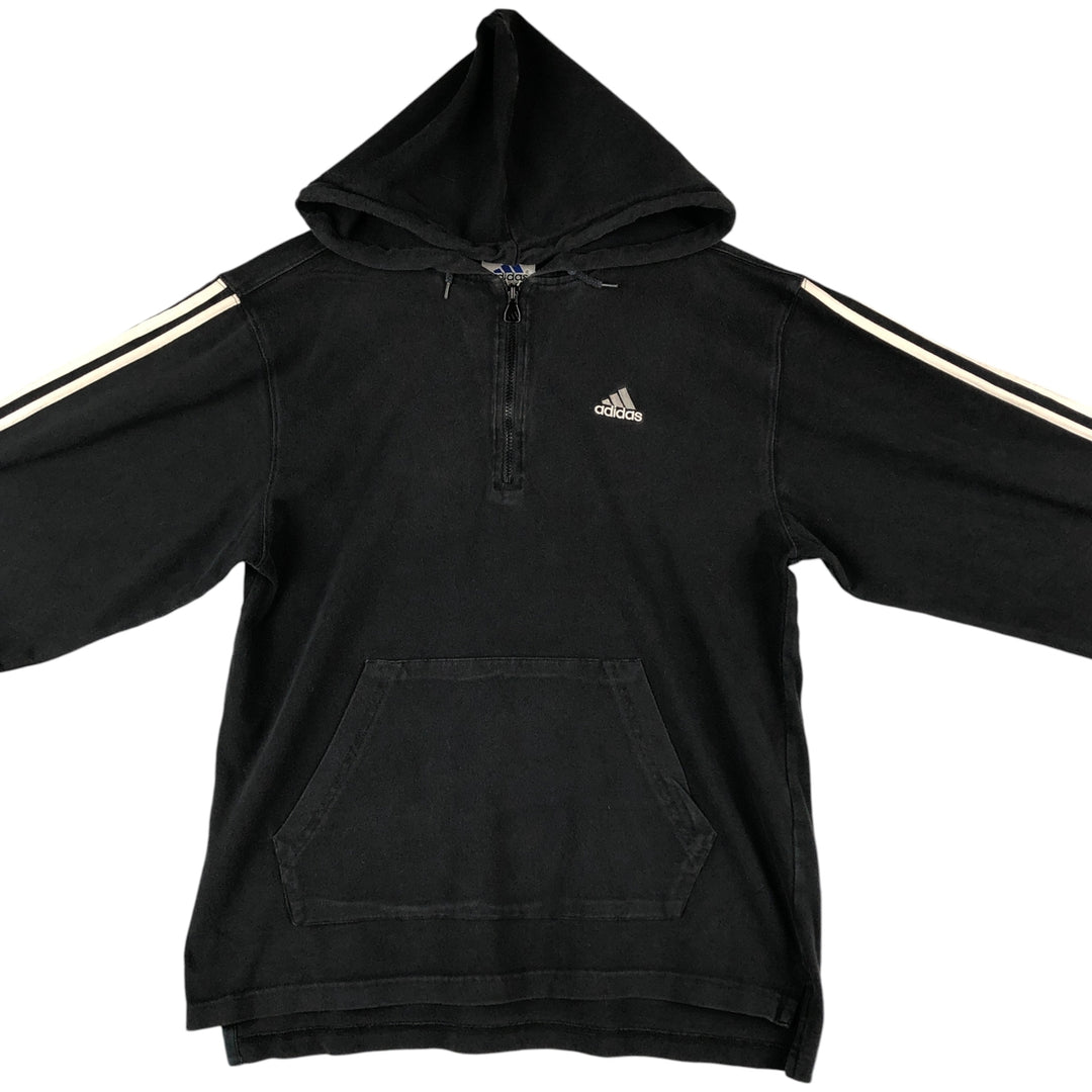 Vintage 90'S Adidas half-zip sweatshirt, size M, men's cotton black type Vintage Second Hand