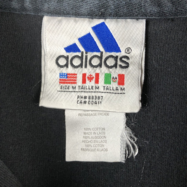 Vintage 90'S Adidas half-zip sweatshirt, size M, men's cotton black type Vintage Second Hand
