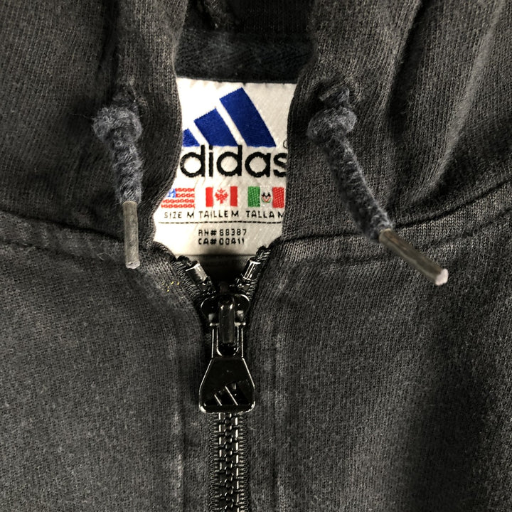 Vintage 90'S Adidas half-zip sweatshirt, size M, men's cotton black type Vintage Second Hand