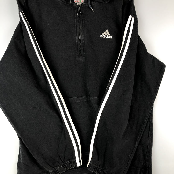 Vintage 90'S Adidas half-zip sweatshirt, size M, men's cotton black type Vintage Second Hand