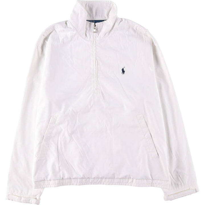 Ralph Lauren POLO by Ralph Lauren Half-Zip Warm-Up Pullover, Men's Size Medium polyester white type Vintage Second Hand
