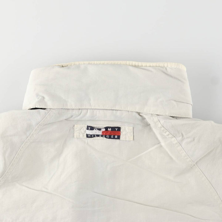 Vintage 90'S Tommy Hilfiger nylon jacket, size L, men's Nylon ivory Vintage Second Hand