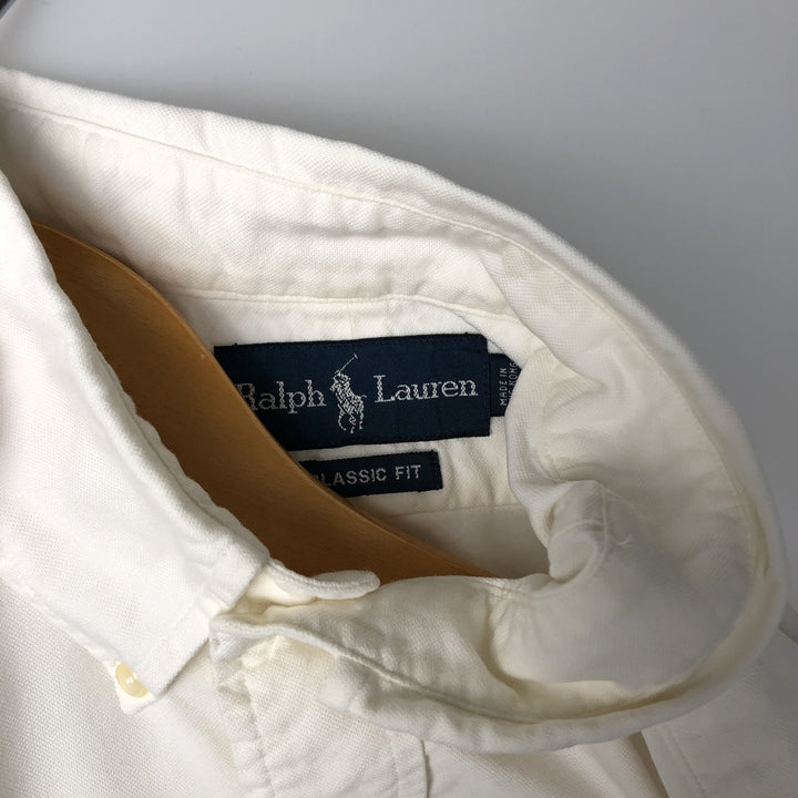 Ralph Lauren Classic Fit Long Sleeve Button Down Shirt Men's XL cotton white type Vintage Second Hand