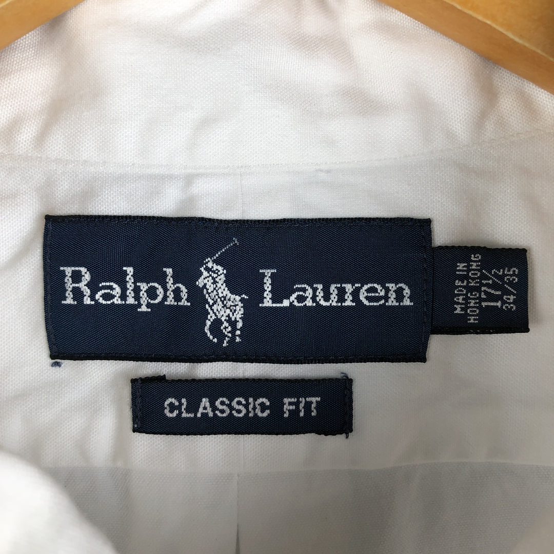 Ralph Lauren Classic Fit Long Sleeve Button Down Shirt Men's XL cotton white type Vintage Second Hand