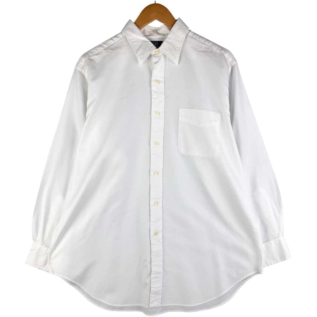 Ralph Lauren POLO by Ralph Lauren ANDREW long sleeve cotton shirt, men's size L cotton white type Vintage Second Hand