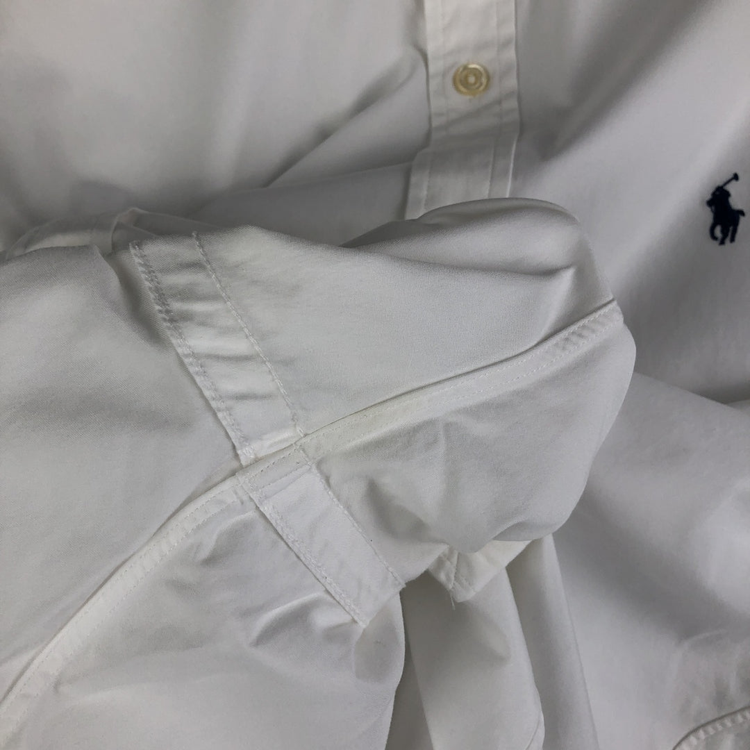 Ralph Lauren POLO by Ralph Lauren SLIM FIT long sleeve button down shirt, men's XL size cotton white type Vintage Second Hand