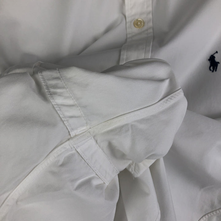 Ralph Lauren POLO by Ralph Lauren SLIM FIT long sleeve button down shirt, men's XL size cotton white type Vintage Second Hand