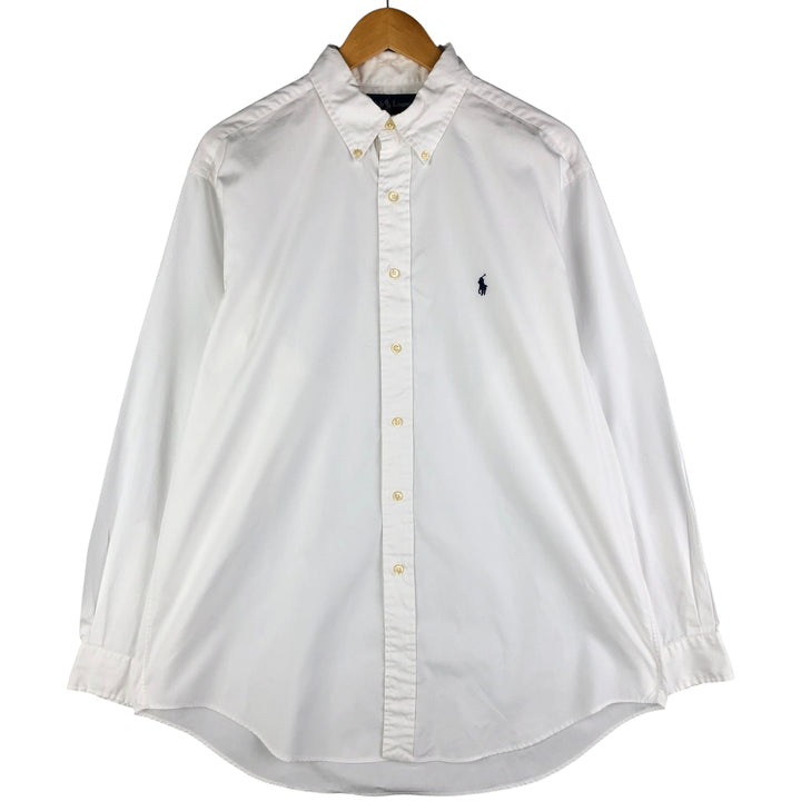 Ralph Lauren YARMOUTH long sleeve button down shirt, men's size L cotton white type Vintage Second Hand