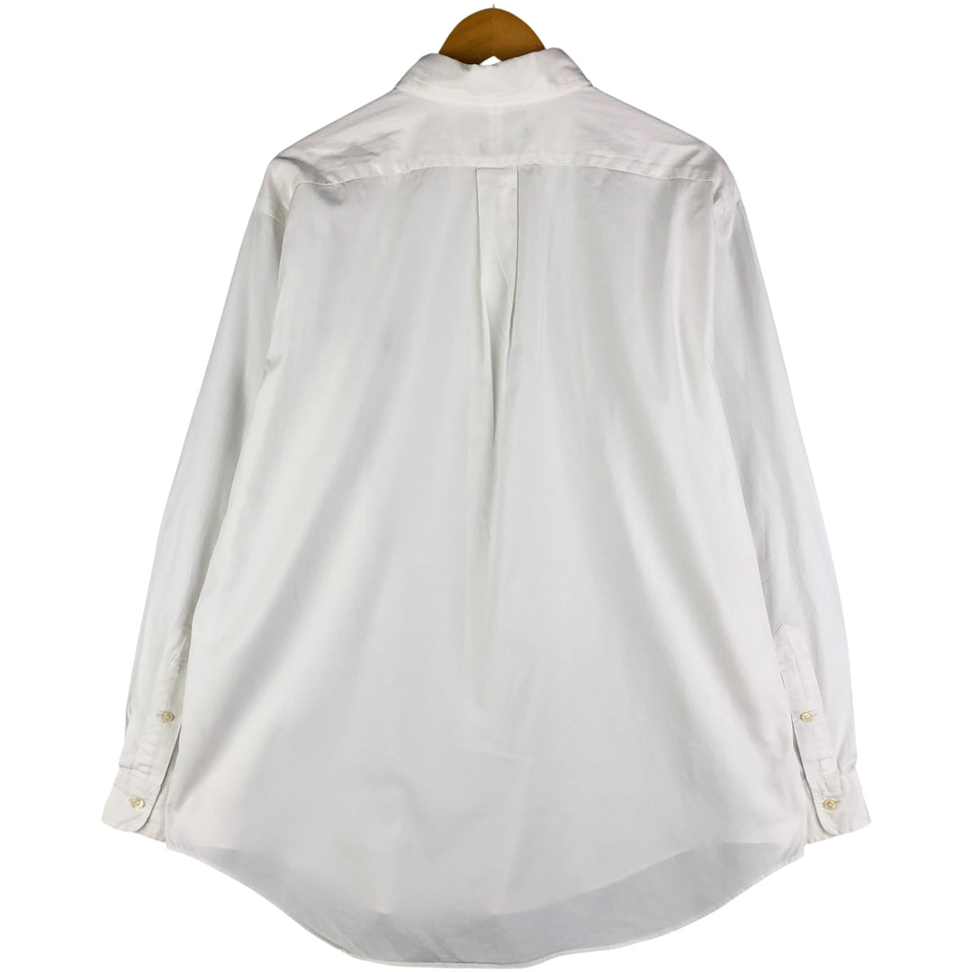 Ralph Lauren YARMOUTH long sleeve button down shirt, men's size L cotton white type Vintage Second Hand