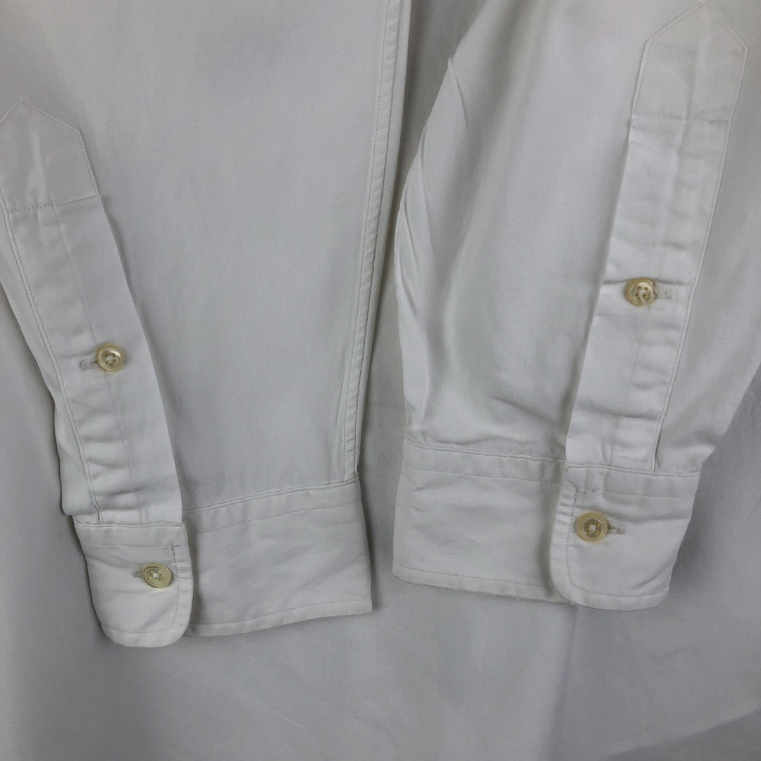 Ralph Lauren YARMOUTH long sleeve button down shirt, men's size L cotton white type Vintage Second Hand