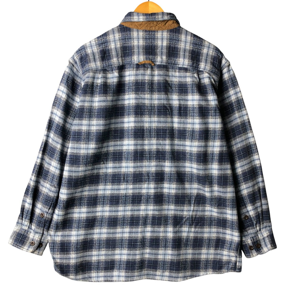 2000'S Orvis long-sleeved flannel check shirt, men's size L cotton blue type Vintage Second Hand