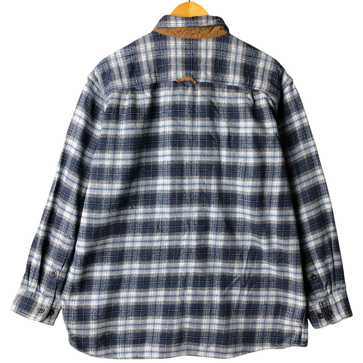 2000'S Orvis long-sleeved flannel check shirt, men's size L cotton blue type Vintage Second Hand