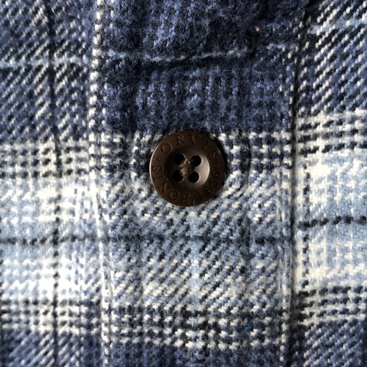 2000'S Orvis long-sleeved flannel check shirt, men's size L cotton blue type Vintage Second Hand