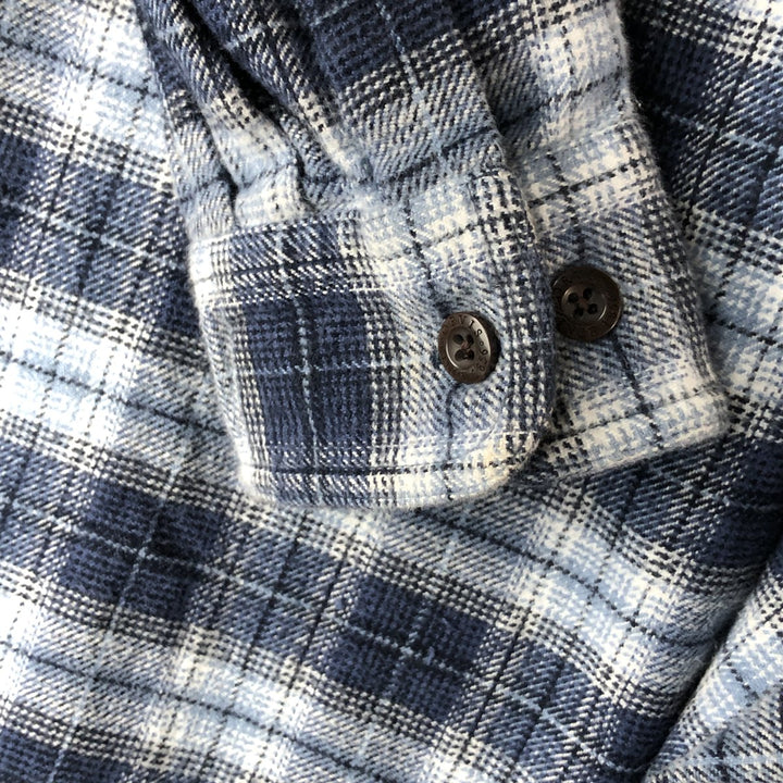 2000'S Orvis long-sleeved flannel check shirt, men's size L cotton blue type Vintage Second Hand