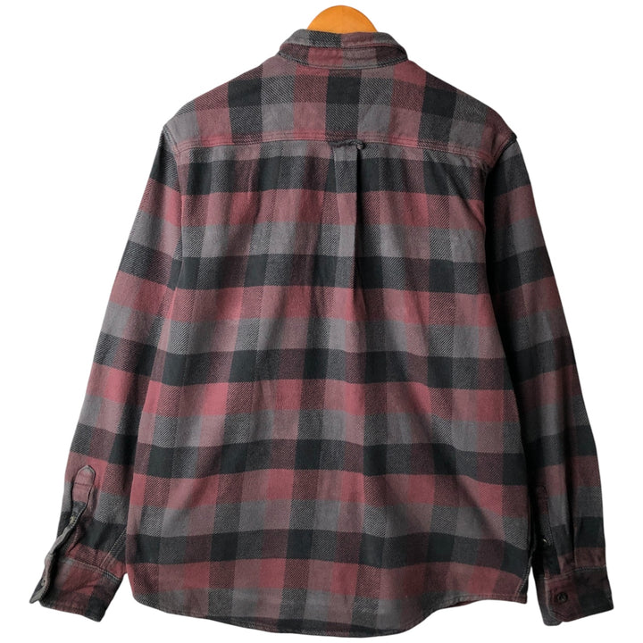 2000'S Orvis long-sleeved flannel check shirt, men's size L cotton Red type red-purple Vintage Second Hand