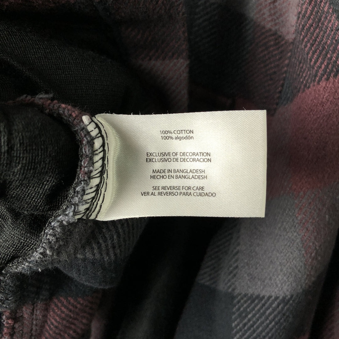 2000'S Orvis long-sleeved flannel check shirt, men's size L cotton Red type red-purple Vintage Second Hand