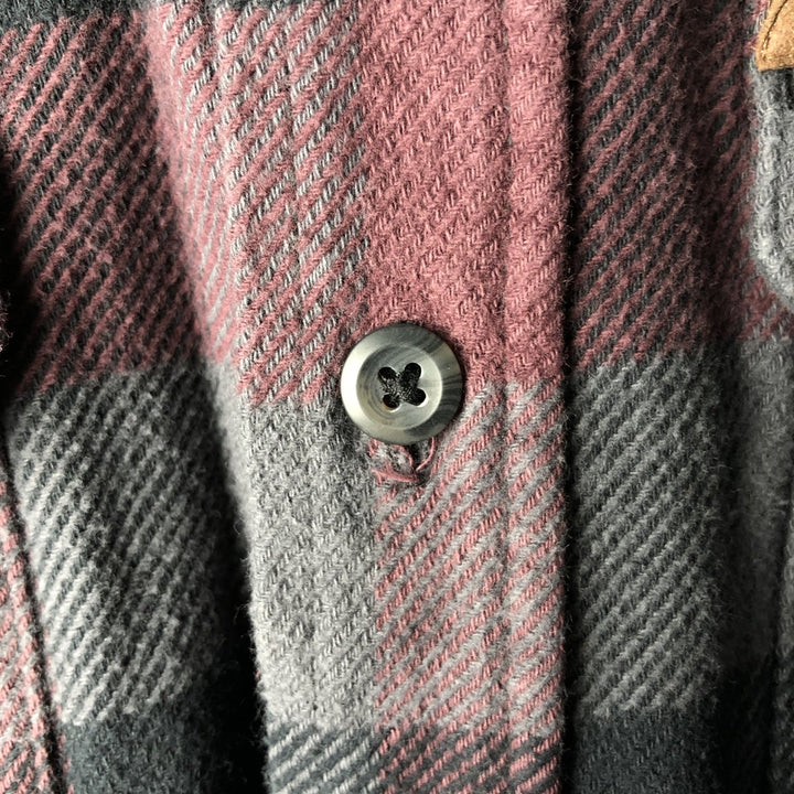 2000'S Orvis long-sleeved flannel check shirt, men's size L cotton Red type red-purple Vintage Second Hand