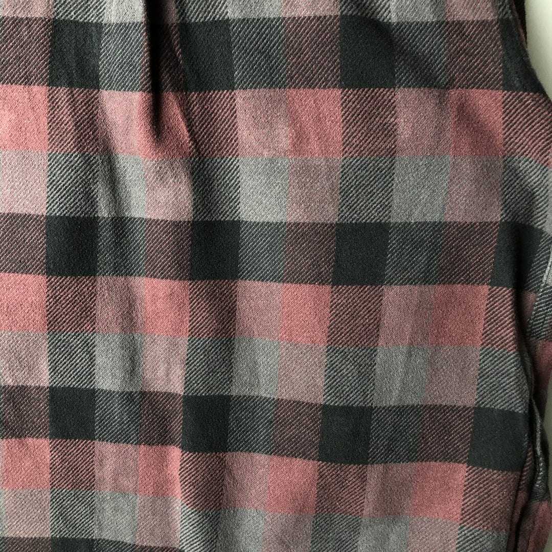 2000'S Orvis long-sleeved flannel check shirt, men's size L cotton Red type red-purple Vintage Second Hand