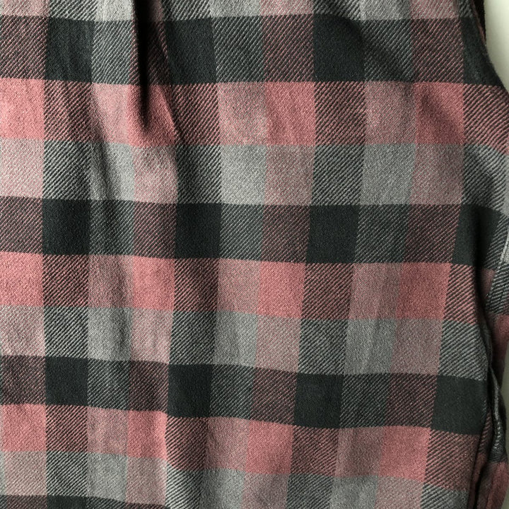 2000'S Orvis long-sleeved flannel check shirt, men's size L cotton Red type red-purple Vintage Second Hand
