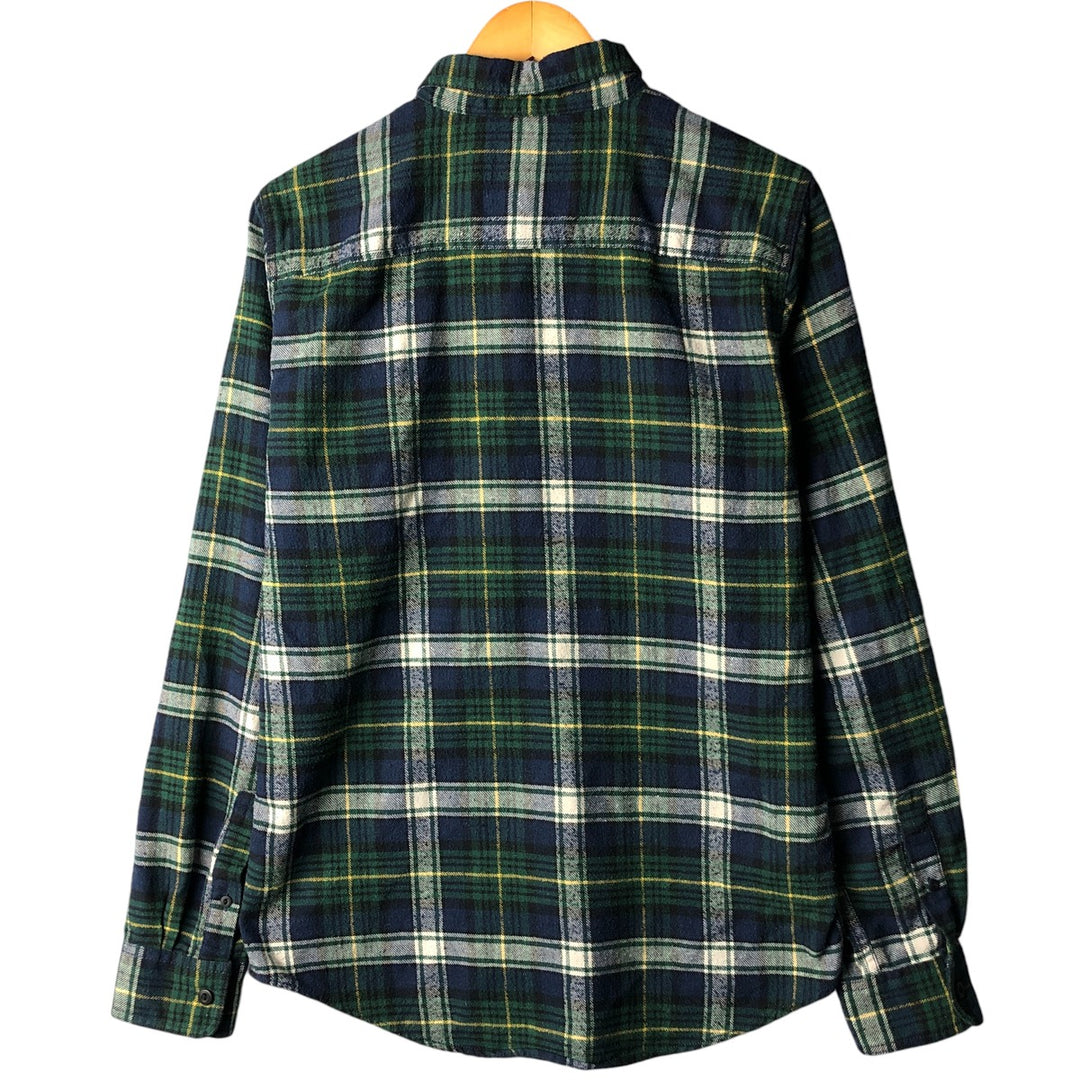 BLUENOTES Long Sleeve Light Flannel Check Shirt, Men's Size Medium cotton navy blue type Vintage Second Hand