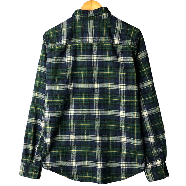 BLUENOTES Long Sleeve Light Flannel Check Shirt, Men's Size Medium cotton navy blue type Vintage Second Hand